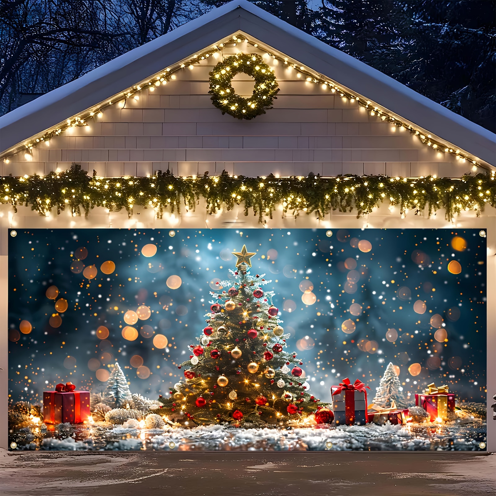 Bannière de de de , arbre de extérieur et de cadeaux, de de scène hivernale , 13x6 pieds de revêtement de mur
Bannière de de de , arbre de extérieur et de cadeaux, de de scène hivernale , 13x6 pieds de revêtement de mur
