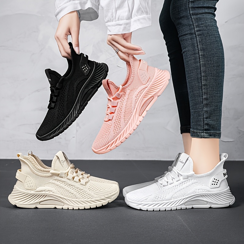 Women' Sneakers - Breathable Knit, Lace-up Running Shoes With Non-slip Pvc Sole For All
Women' Sneakers - Breathable Knit, Lace-up Running Shoes With Non-slip Pvc Sole For All
