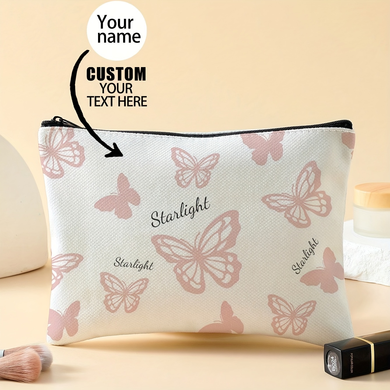 Chic Personalized Makeup Bag For Women - Zipper Closure, Companion & Gift, Polyester, Non-waterproof
Chic Personalized Makeup Bag For Women - Zipper Closure, Companion & Gift, Polyester, Non-waterproof