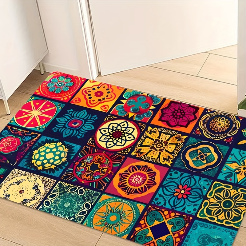 1pc Vibrant Bohemian Non-slip Sponge Floor Mat, 8mm , Machine Washable Polyester - Kitchen, Bathroom, Dining Room, Indoor & Outdoor , Kitchen Floor Mat
1pc Vibrant Bohemian Non-slip Sponge Floor Mat, 8mm , Machine Washable Polyester - Kitchen, Bathroom, Dining Room, Indoor & Outdoor , Kitchen Floor Mat