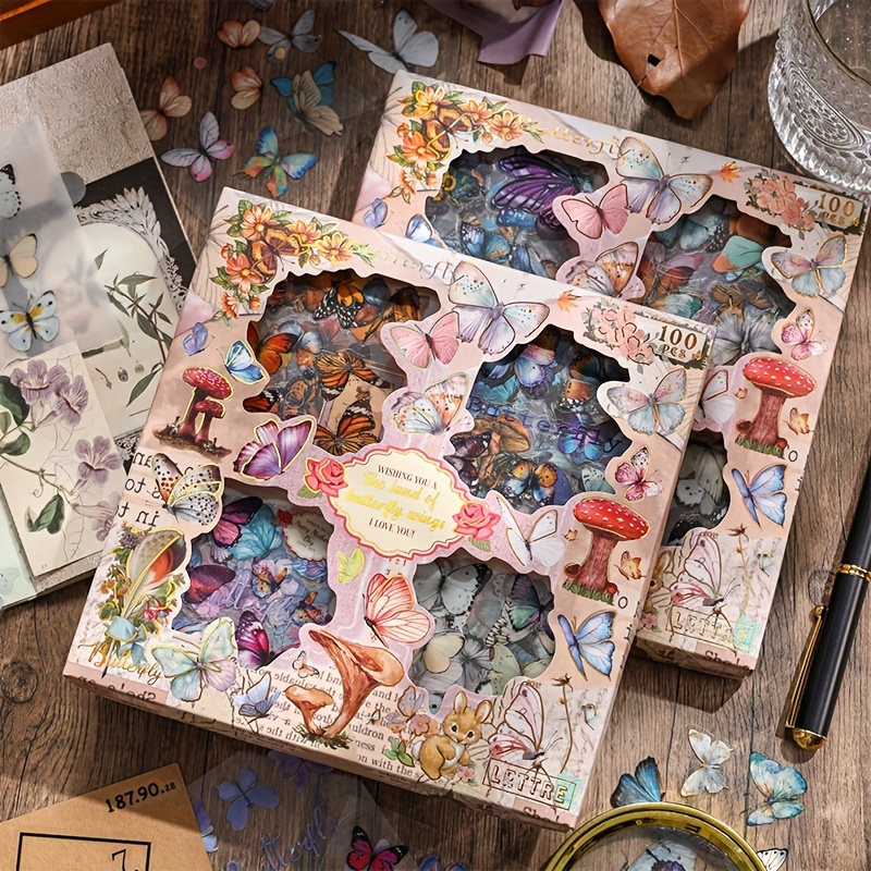 Lot de 100 autocollants vintage en forme de papillon, imperméables, en PET, autocollants journal, réutilisables, brillants, de forme irrégulière, pour surfaces en plastique
Lot de 100 autocollants vintage en forme de papillon, imperméables, en PET, autocollants journal, réutilisables, brillants, de forme irrégulière, pour surfaces en plastique