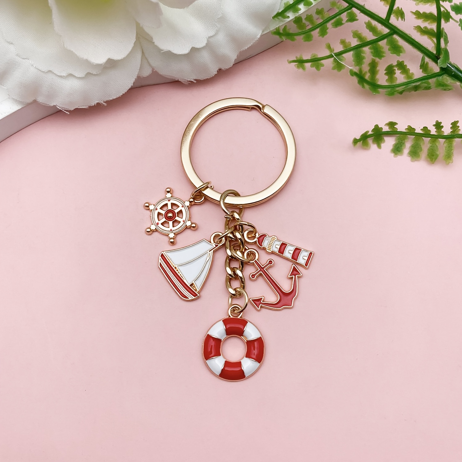 1pc Sailanzi Nautical Keychain, Alloy Enamel Ship Wheel & Anchor Charms, Fashionable Ocean-themed Bag & Car Pendant, Creative Gift For Maritime Enthusiasts, Boat Accessories, Sailanzi
1pc Sailanzi Nautical Keychain, Alloy Enamel Ship Wheel & Anchor Charms, Fashionable Ocean-themed Bag & Car Pendant, Creative Gift For Maritime Enthusiasts, Boat Accessories, Sailanzi