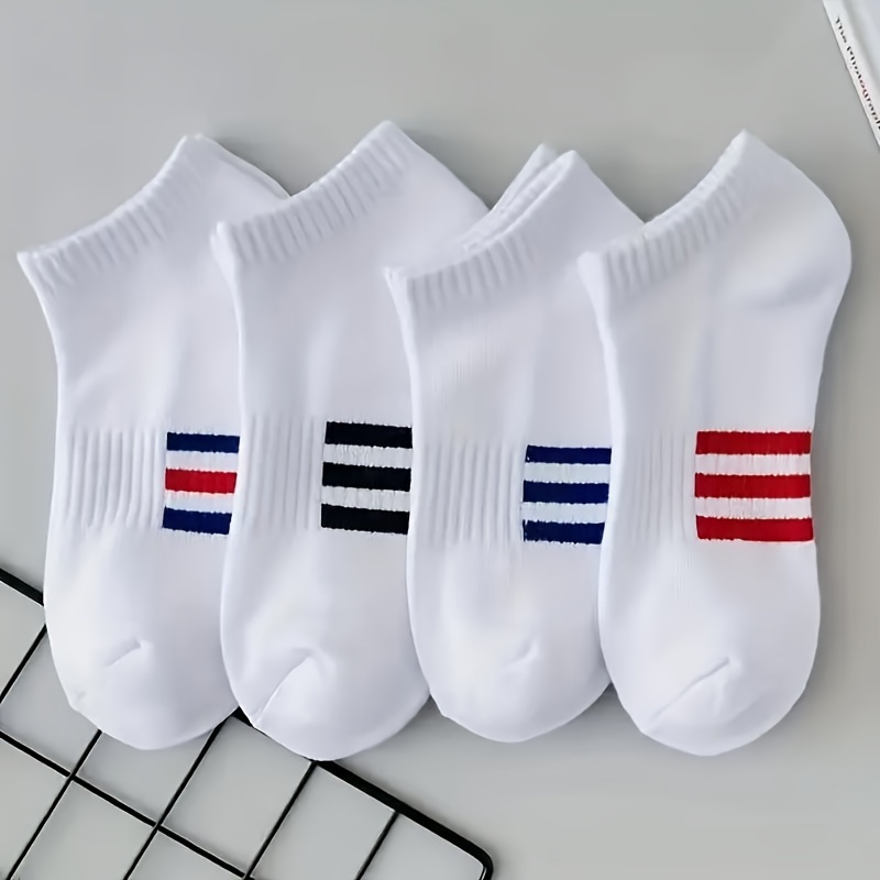 4 Pairs Of Men's Simple Stripe Pattern Low Cut Socks, Comfy & Breathable Elastic Sport Socks, For Daily And Outdoor Wearing
4 Pairs Of Men's Simple Stripe Pattern Low Cut Socks, Comfy & Breathable Elastic Sport Socks, For Daily And Outdoor Wearing