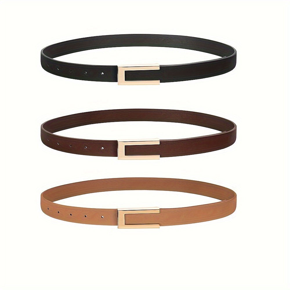 1pc Pu Leather Thin Belts Skinny Waist Belt For Dresses Jeans Pants With Golden Buckle For Women
1pc Pu Leather Thin Belts Skinny Waist Belt For Dresses Jeans Pants With Golden Buckle For Women