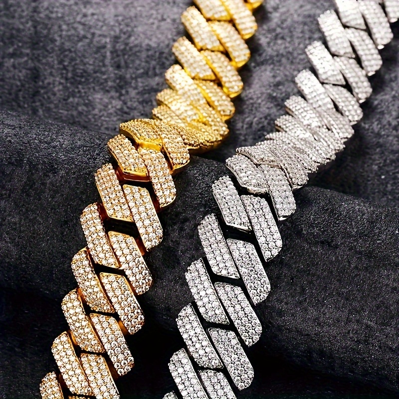 5.8 Carat Moissanite Bracelet, 925 Silver Gold Plated Cuban Chain Bracelet, Cool And Fashionable Hand Jewelry For Men And Women
5.8 Carat Moissanite Bracelet, 925 Silver Gold Plated Cuban Chain Bracelet, Cool And Fashionable Hand Jewelry For Men And Women