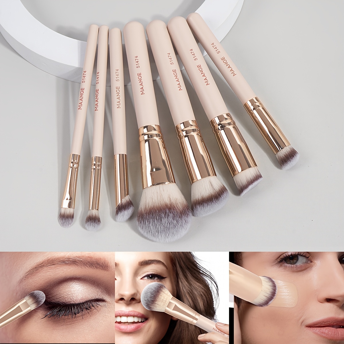 Maange 7pcs Makeup Brush Set - Soft, Dense Bristles For Foundation, Blush, Powder, Concealer & Eyeshadow - Portable Travel Kit, Fragrance-free Nylon Bristles, Ideal Holiday Gift
Maange 7pcs Makeup Brush Set - Soft, Dense Bristles For Foundation, Blush, Powder, Concealer & Eyeshadow - Portable Travel Kit, Fragrance-free Nylon Bristles, Ideal Holiday Gift