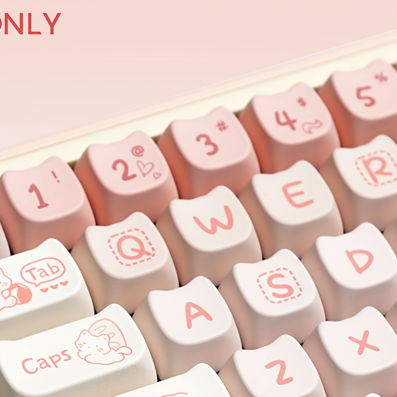 1pc Cartoon Cat Ear Shaped Pbt Keycap, Moa Profile, Dye Sublimation, For Mx Switch, 134-key Party Design, Plastic Material, For 61/64/68/87/96/104/108 Key Keyboards
1pc Cartoon Cat Ear Shaped Pbt Keycap, Moa Profile, Dye Sublimation, For Mx Switch, 134-key Party Design, Plastic Material, For 61/64/68/87/96/104/108 Key Keyboards