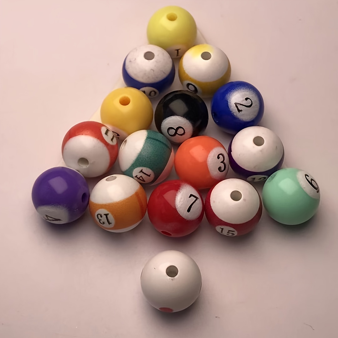 16-piece Acrylic Pool Ball Beads - Perfect For Diy Bracelets, Necklaces, And Phone Charms
16-piece Acrylic Pool Ball Beads - Perfect For Diy Bracelets, Necklaces, And Phone Charms