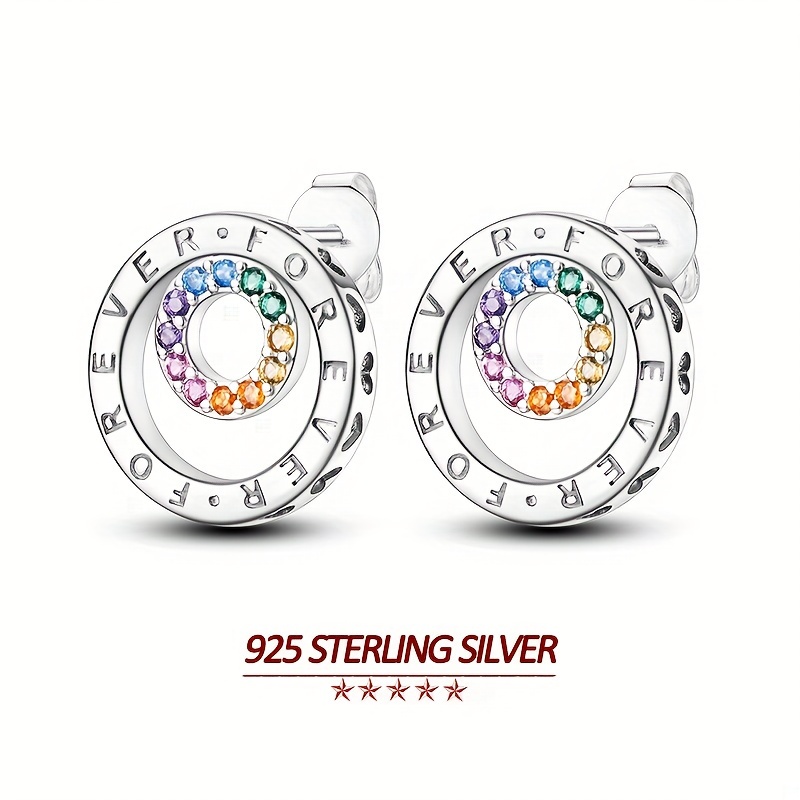 Original 925 Sterling Silver Women Stud Earrings 18k Gold Plated Colorful Zirconia Double Hoop Elegant Women Jewelry Gifts
Original 925 Sterling Silver Women Stud Earrings 18k Gold Plated Colorful Zirconia Double Hoop Elegant Women Jewelry Gifts