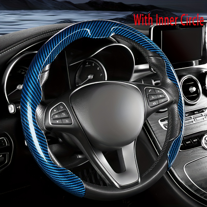 Premium Leather Steering Wheel Cover With - Sleek Blue & Fiber Design, Anti-slip Grip For All , Fit For Vehicles
Premium Leather Steering Wheel Cover With - Sleek Blue & Fiber Design, Anti-slip Grip For All , Fit For Vehicles