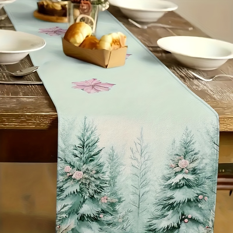 1pc Light Green Christmas Table Runner, Rectangular Holiday Dining Decor, Polyester Woven Cover For Home & Party Use
1pc Light Green Christmas Table Runner, Rectangular Holiday Dining Decor, Polyester Woven Cover For Home & Party Use