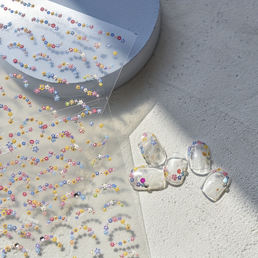 5d Embossed Spring Small Flower Design Nail Art Stickers, Nail Art Decals For Nail Art Decoration, Self Adhesive Nail Art Supplies For Women And Girls
5d Embossed Spring Small Flower Design Nail Art Stickers, Nail Art Decals For Nail Art Decoration, Self Adhesive Nail Art Supplies For Women And Girls