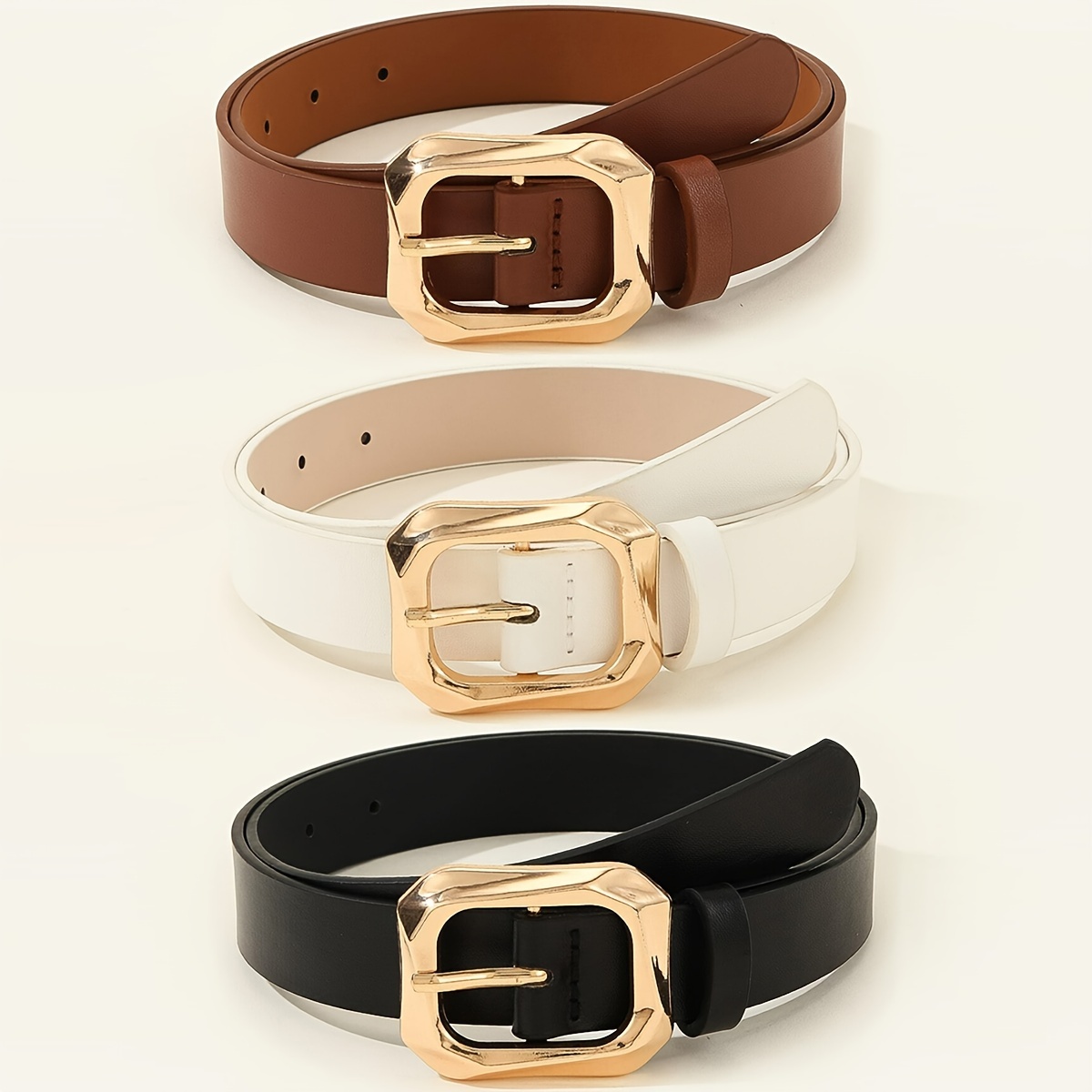 3pcs Women's Pu Leather Belts With - Casual To Style Waist Accessories For Dresses, Jeans, And Skirts, Styling Belt | Elegant Belt Design | Metallic , Dress Belt
3pcs Women's Pu Leather Belts With - Casual To Style Waist Accessories For Dresses, Jeans, And Skirts, Styling Belt | Elegant Belt Design | Metallic , Dress Belt