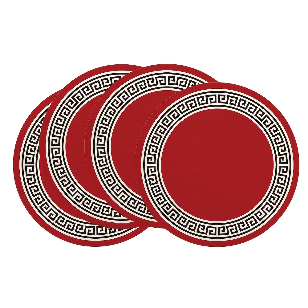 4pcs Classic Retro Round Placemats, 14 Inch Polyester Table Mats For Dining Decoration And Holiday Parties
4pcs Classic Retro Round Placemats, 14 Inch Polyester Table Mats For Dining Decoration And Holiday Parties