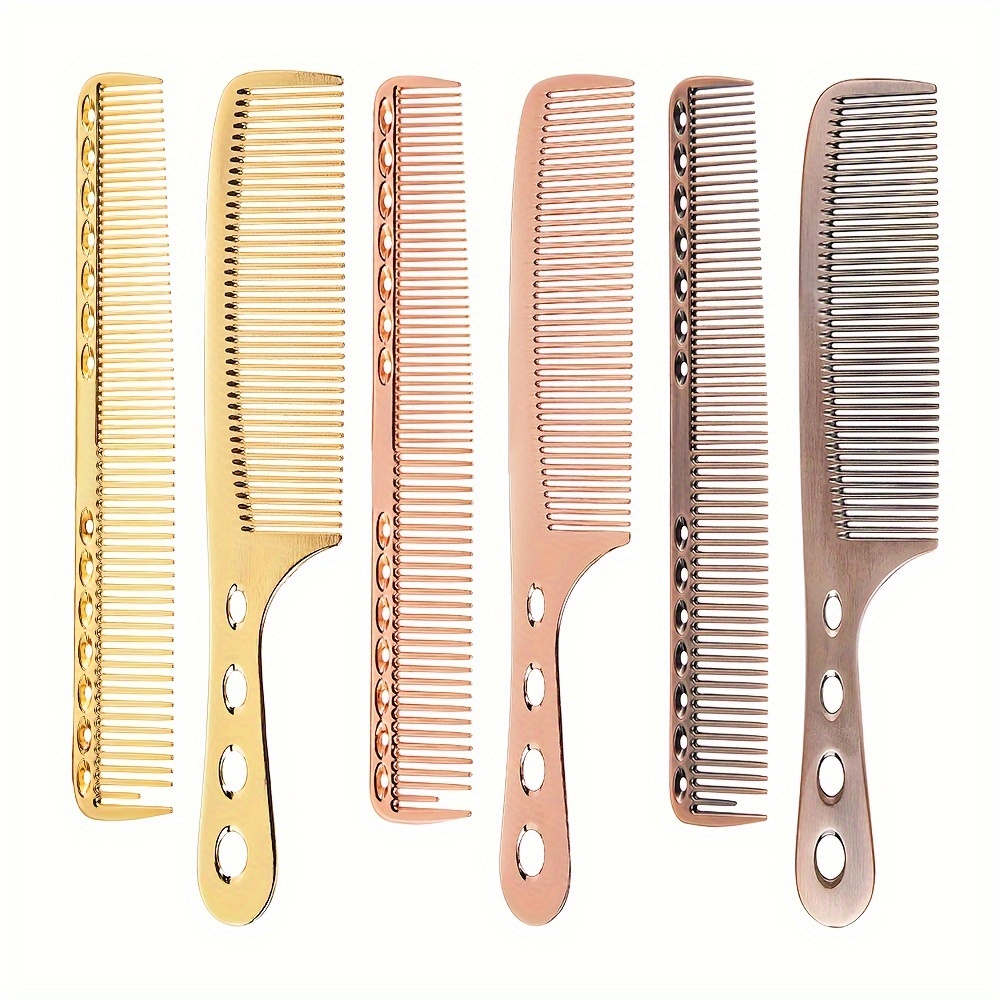 Stainless Steel Bristle Hair Combs Set For Normal Hair - Metal Finish Tail Comb, Durable Space Aluminum Handle, Anti-static Styling, Haircut And Finishing Combs Pack
Stainless Steel Bristle Hair Combs Set For Normal Hair - Metal Finish Tail Comb, Durable Space Aluminum Handle, Anti-static Styling, Haircut And Finishing Combs Pack