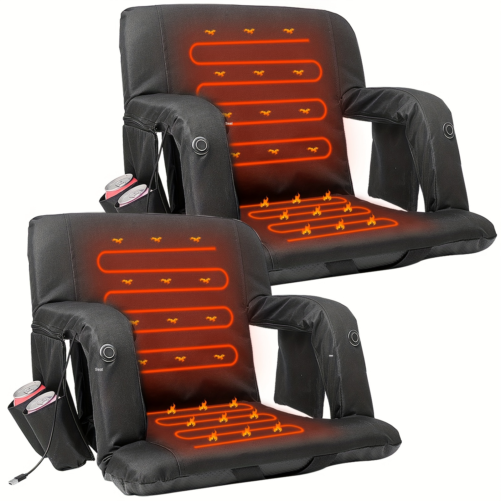 Mophoto Double Heated For With Back Support, 3 Levels Heating Stadium Seating For Seat With Backrest, Armrest, Portable For Outdoor
Mophoto Double Heated For With Back Support, 3 Levels Heating Stadium Seating For Seat With Backrest, Armrest, Portable For Outdoor