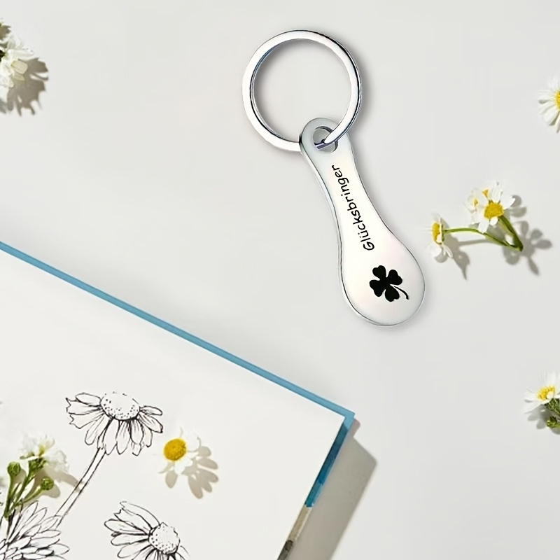 Stainless Steel Keychain Set With Clover Charm Simulation, Detachable Shopping Cart Charm, Bottle Opener, And Letter Detail Ring Charm, Birthday Gift, Women's Keychain Decoration
Stainless Steel Keychain Set With Clover Charm Simulation, Detachable Shopping Cart Charm, Bottle Opener, And Letter Detail Ring Charm, Birthday Gift, Women's Keychain Decoration