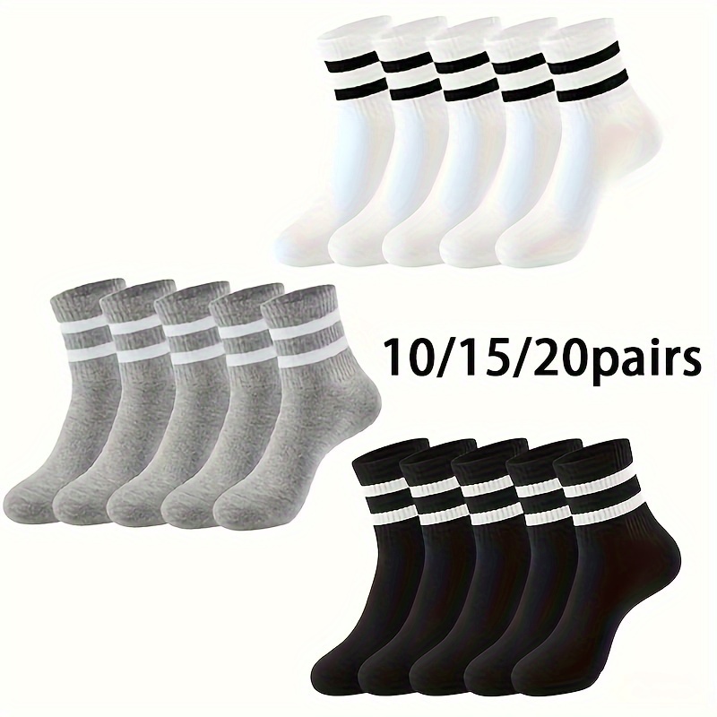 10/15/20 Pairs Couple's Mid Calf Socks, Striped Alphabet Pattern, 97% Polyester 3% Spandex, Knit Fabric, 280g/m², Hand Wash/, Seasonal Pack
10/15/20 Pairs Couple's Mid Calf Socks, Striped Alphabet Pattern, 97% Polyester 3% Spandex, Knit Fabric, 280g/m², Hand Wash/, Seasonal Pack
