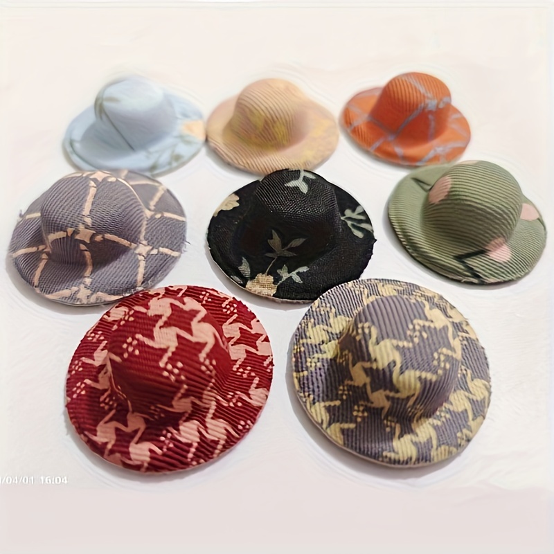 5pcs Vintage Print Mini Top Hats Polyester For Diy Jewelry Making Accessories - Assorted Patterns Cherry Leaves Plaid Miniature Hat Embellishments
5pcs Vintage Print Mini Top Hats Polyester For Diy Jewelry Making Accessories - Assorted Patterns Cherry Leaves Plaid Miniature Hat Embellishments