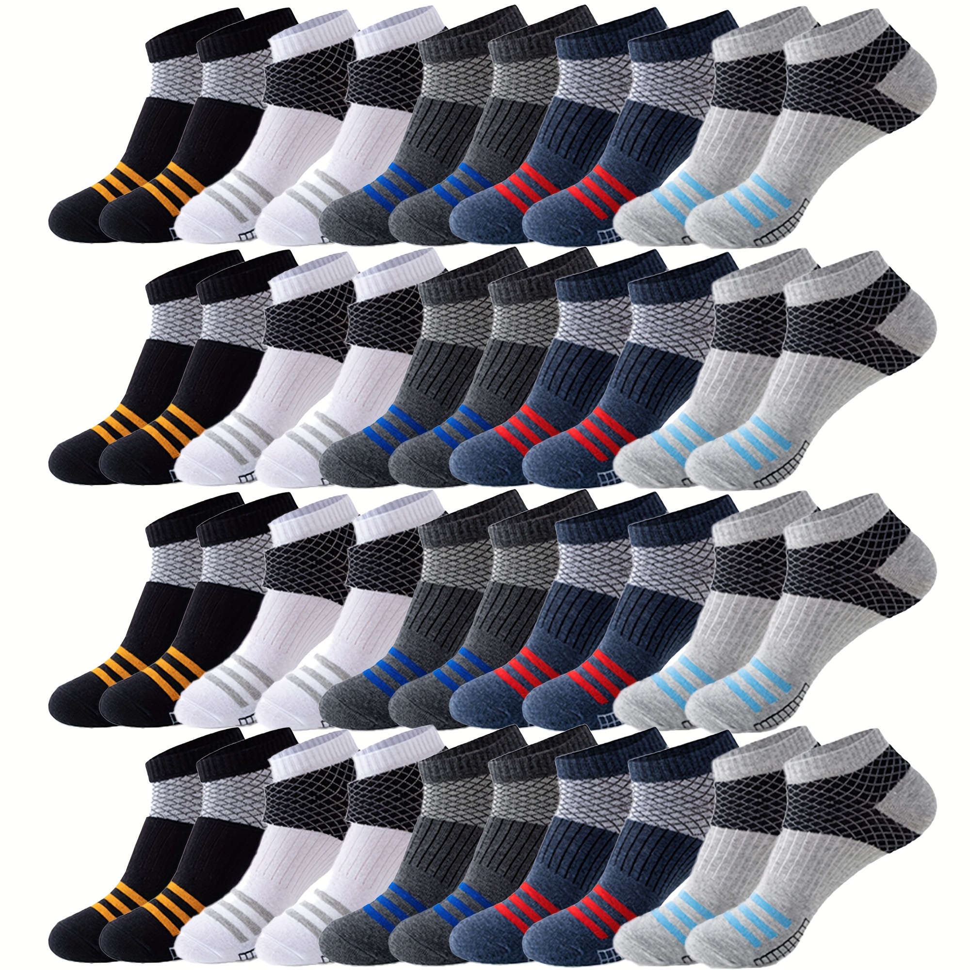 20 Pairs Of Men's Sports Socks, Short Socks For Summer, Thin Running And Outdoor Exercise Socks, Men's Low-cut Ankle Socks
20 Pairs Of Men's Sports Socks, Short Socks For Summer, Thin Running And Outdoor Exercise Socks, Men's Low-cut Ankle Socks