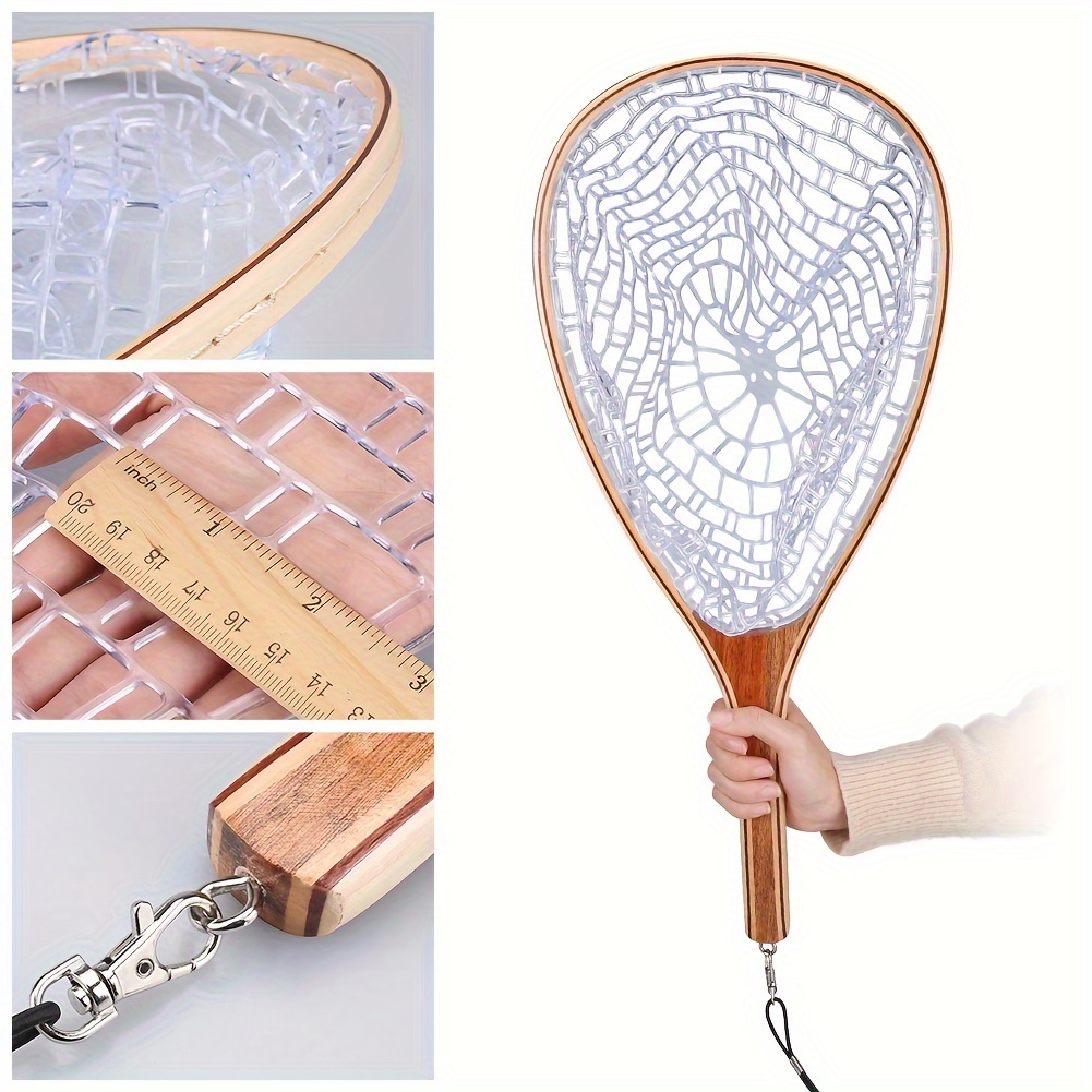 1pc Fly Fishing Net, Wooden Frame Fishing Landing Net, Soft Rubber Mesh Net For Trout Bass Catch And Release, Fly Fishing Gear
1pc Fly Fishing Net, Wooden Frame Fishing Landing Net, Soft Rubber Mesh Net For Trout Bass Catch And Release, Fly Fishing Gear