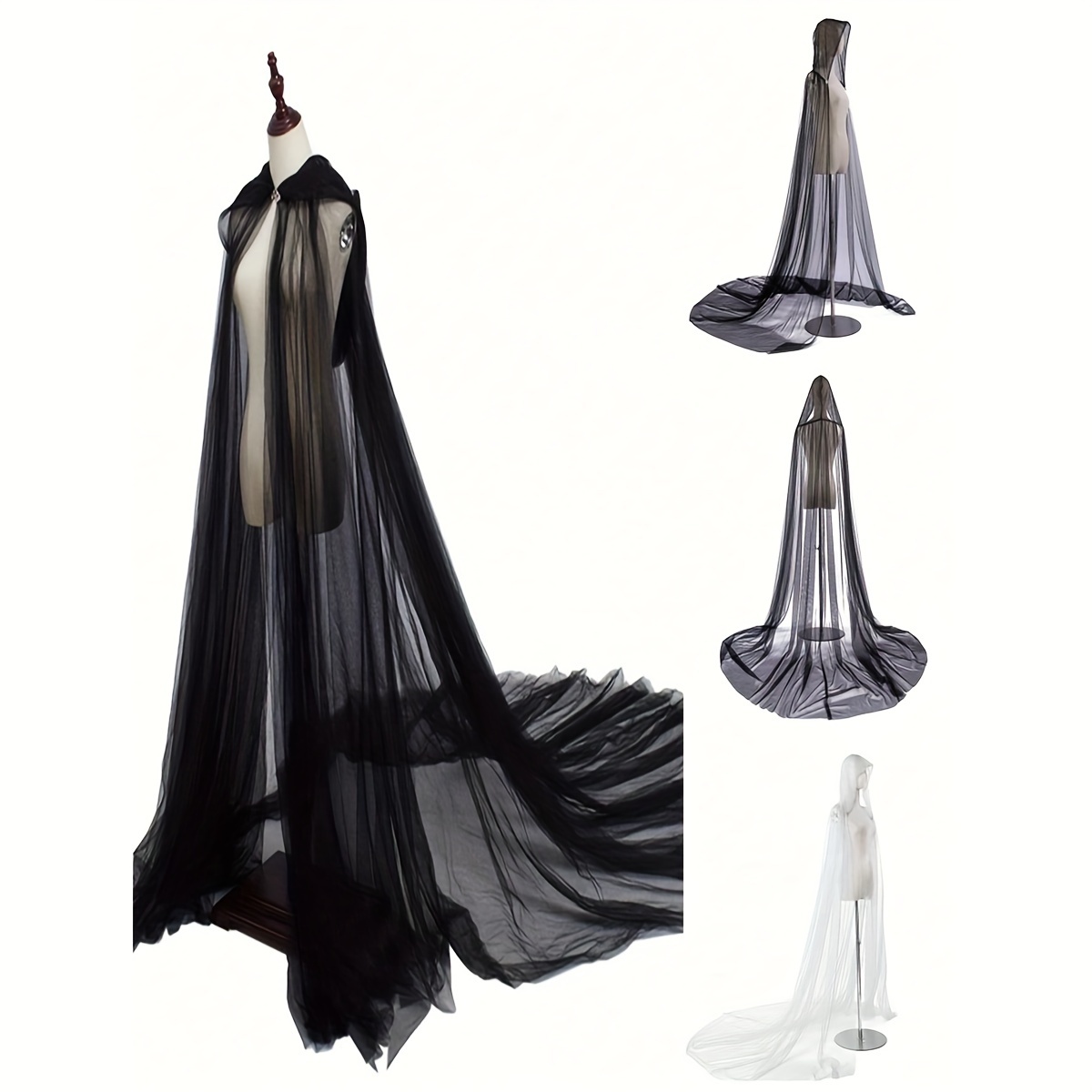 1PC Femmes Capuche Cape En Tulle Noir Mariage Robes De Mariée Longueur De Plancher Capes En Maille Douce
1PC Femmes Capuche Cape En Tulle Noir Mariage Robes De Mariée Longueur De Plancher Capes En Maille Douce