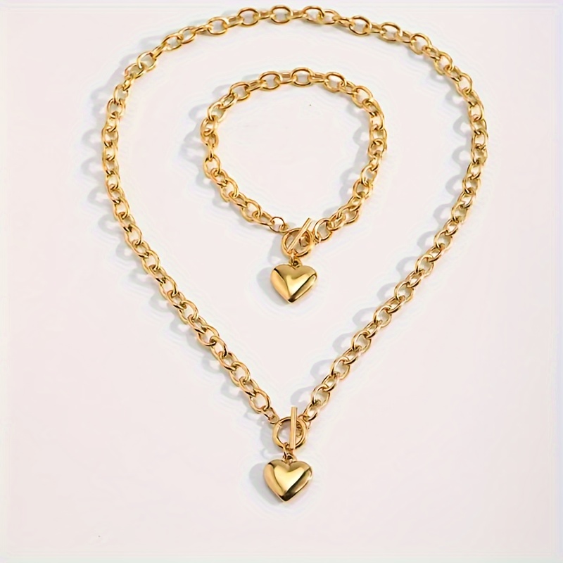 Luxury 2-piece Stainless Steel Jewelry Set Pendants - Elegant Gold- Necklace And Bracelet For Women, Party, Wedding, And Valentine's Day
Luxury 2-piece Stainless Steel Jewelry Set Pendants - Elegant Gold- Necklace And Bracelet For Women, Party, Wedding, And Valentine's Day