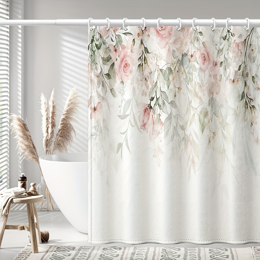 1pc Floral Pattern Shower Curtain, Waterproof Shower Curtain, 12 Plastic Hooks Included, Bathroom Accessories, Bathroom Decor
1pc Floral Pattern Shower Curtain, Waterproof Shower Curtain, 12 Plastic Hooks Included, Bathroom Accessories, Bathroom Decor
