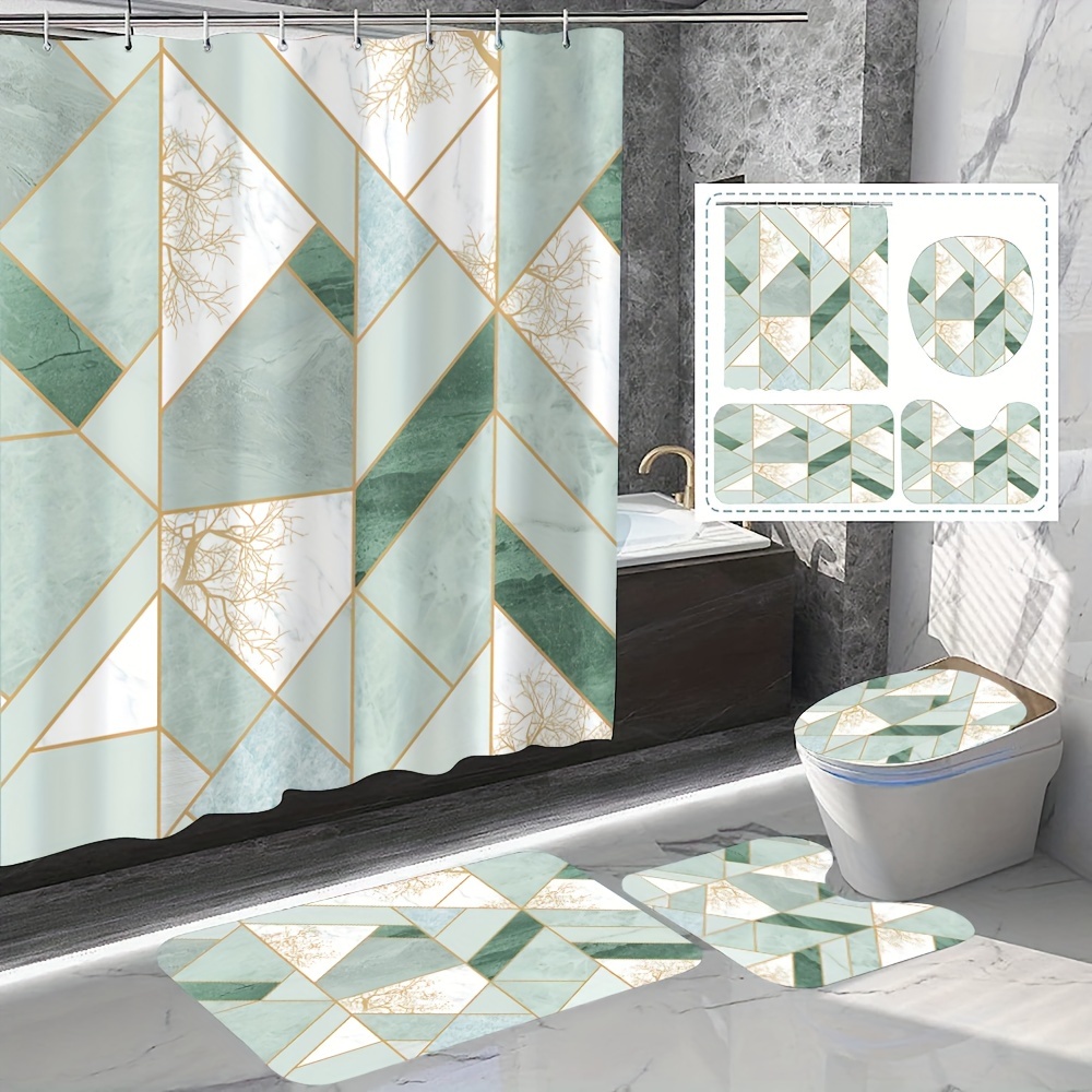 1/4pcs Pattern Shower Curtain Set, Shower Curtain 12 , Bath Mat, U-shaped Mat, Mat, Bathroom Decor Accessories
1/4pcs Pattern Shower Curtain Set, Shower Curtain 12 , Bath Mat, U-shaped Mat, Mat, Bathroom Decor Accessories