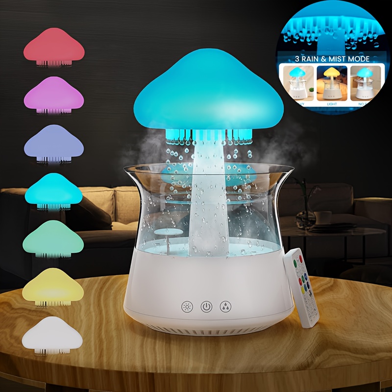 1pc Bedroom And Great Room Cloud And Rain Humidifier With Remote Water Drop Humidifier Waterfall Light Mushroom Humidifier Rain Sound White Noise Humidifier Bedroom Desk Air Humidifier, Spring Deal
1pc Bedroom And Great Room Cloud And Rain Humidifier With Remote Water Drop Humidifier Waterfall Light Mushroom Humidifier Rain Sound White Noise Humidifier Bedroom Desk Air Humidifier, Spring Deal