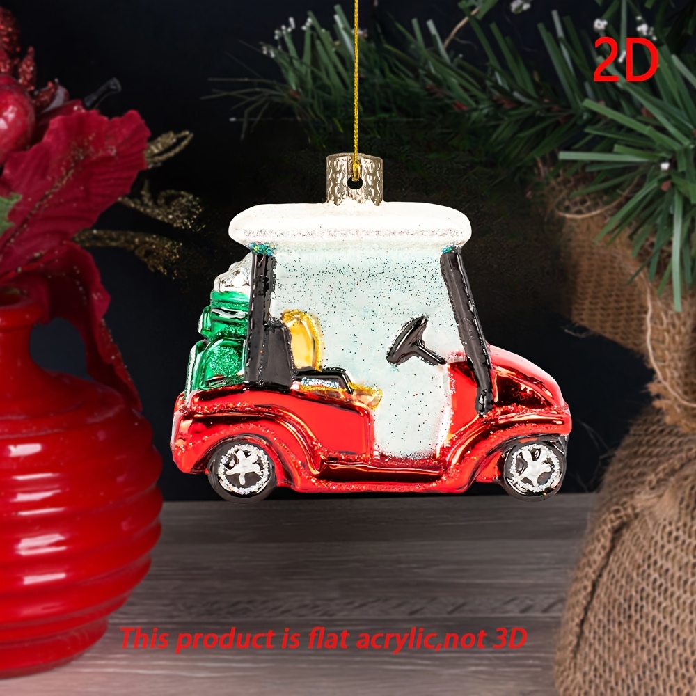 1pc Acrylic Christmas Golf Cart Tree Ornament - Holiday , No Power Needed 
1pc Acrylic Christmas Golf Cart Tree Ornament - Holiday , No Power Needed