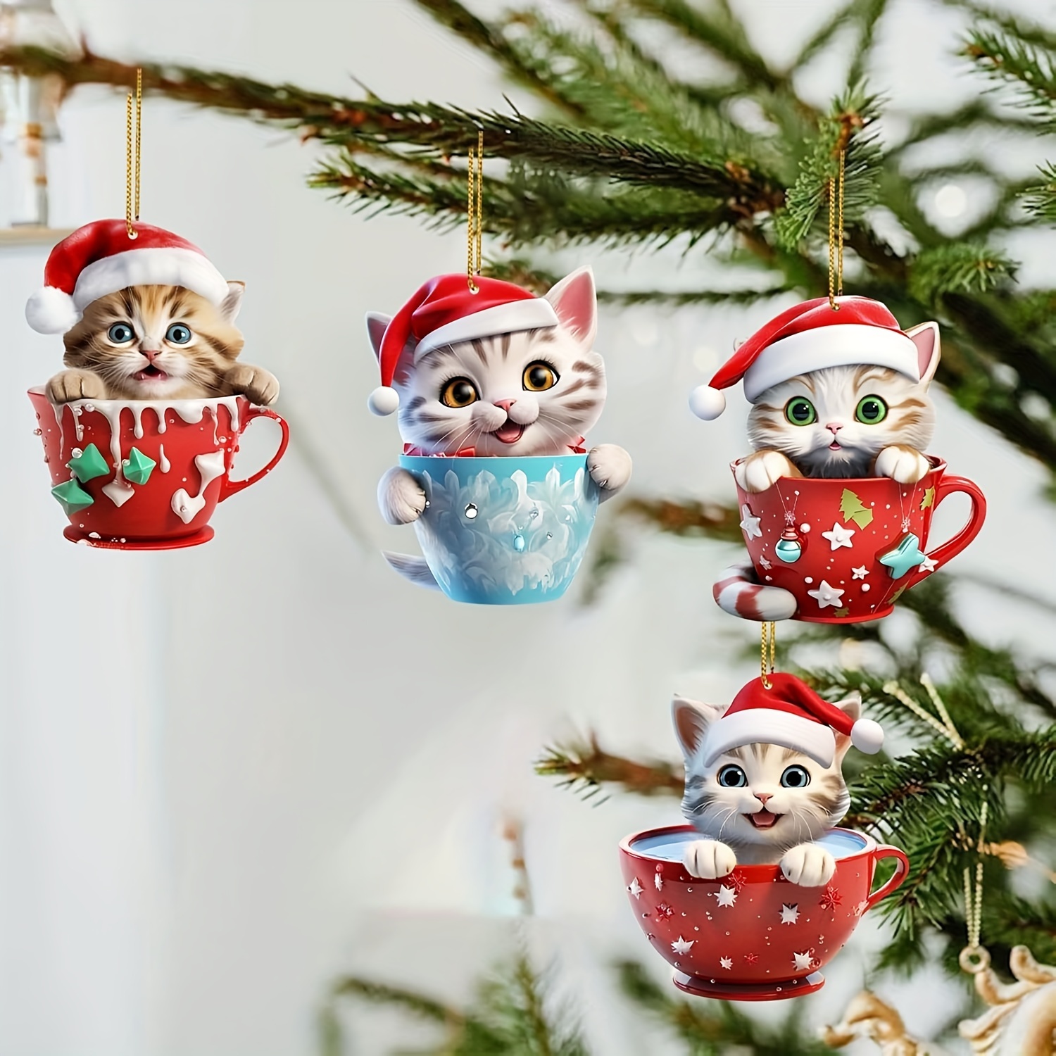 4pcs/set, Christmas Tree Cat Pendants, Christmas Tree Hanging Ornaments, Cute Cat Christmas Decorations, Acrylic Decoration, Home Christmas Decorations
4pcs/set, Christmas Tree Cat Pendants, Christmas Tree Hanging Ornaments, Cute Cat Christmas Decorations, Acrylic Decoration, Home Christmas Decorations