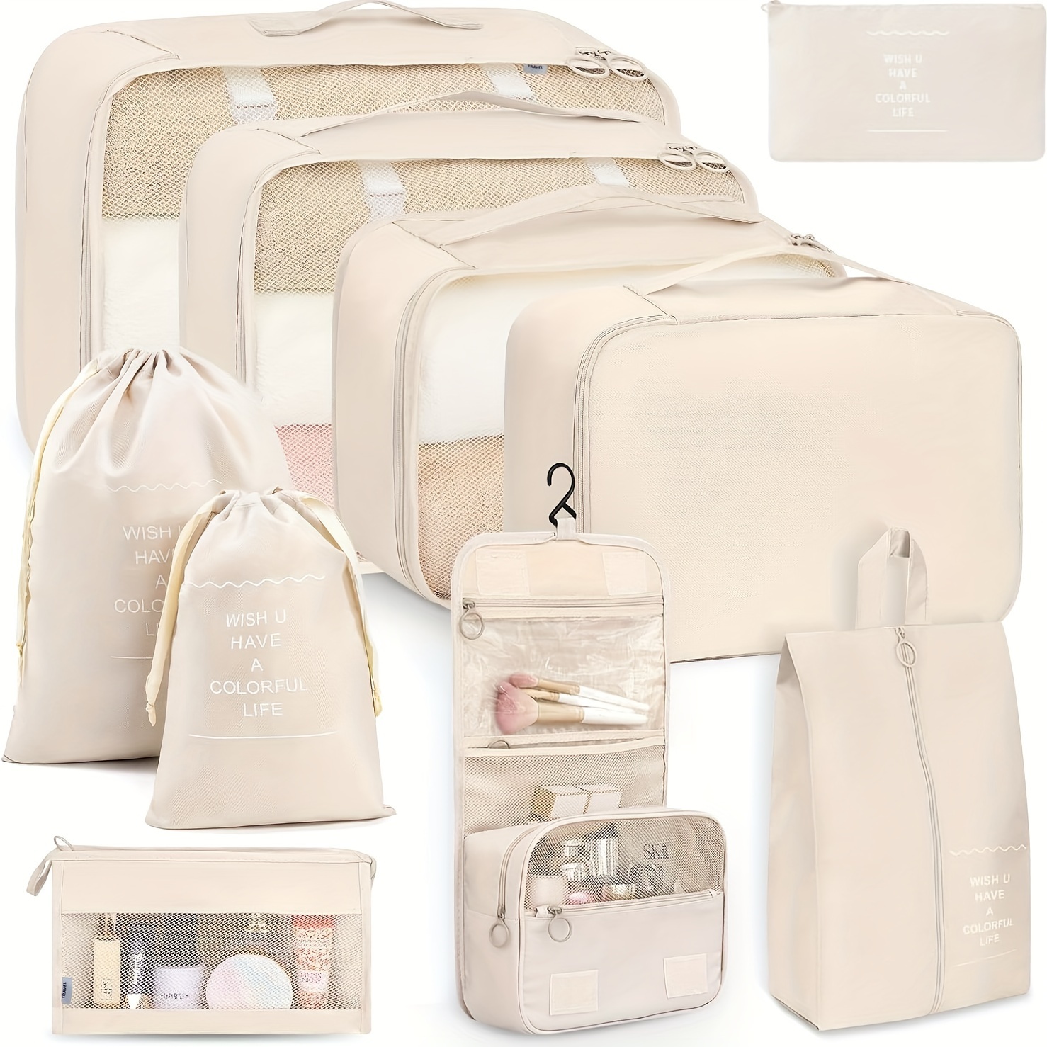 10-piece Packing Cube Set For Travel - Polyester Suitcase Organizing Bags With Zipper Closure, Ideal For Clothing, Shoes, Makeup, Underwear - Luggage Organizers For Men And Women
10-piece Packing Cube Set For Travel - Polyester Suitcase Organizing Bags With Zipper Closure, Ideal For Clothing, Shoes, Makeup, Underwear - Luggage Organizers For Men And Women