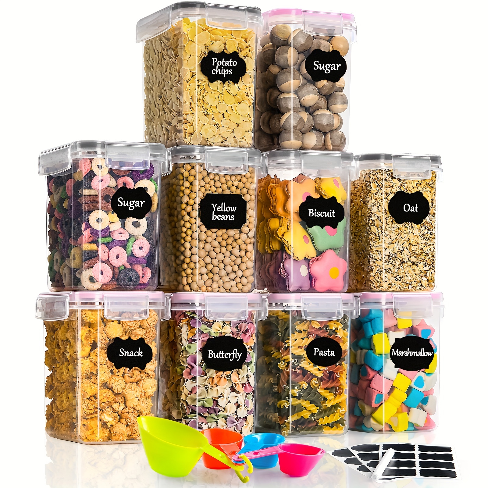 1.6l Vorratsdosen 10 Set, Aufbewahrungsbox Küche Luftdicht Behälter Aus Plastik Mit Deckel, Vorratsgläser Zur Aufbewahrung Von Nudeln, , Reis, Mehl, Rosa + Schwarz, Mehrwegf
1.6l Vorratsdosen 10 Set, Aufbewahrungsbox Küche Luftdicht Behälter Aus Plastik Mit Deckel, Vorratsgläser Zur Aufbewahrung Von Nudeln, , Reis, Mehl, Rosa + Schwarz, Mehrwegf