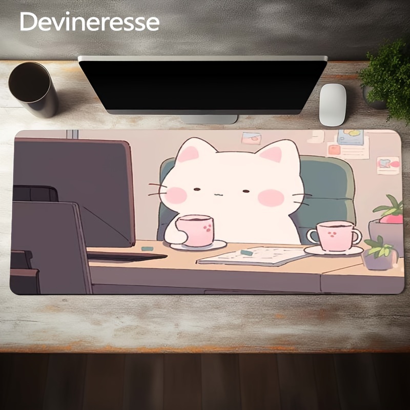 Creative Design Cute White Cat Pattern Large Gaming Mouse Pad E-sports Office Desk Mat Keyboard Pad Natural Rubber Non-slip Computer Mouse Mat 35.4x15.7 Inch Suitable For Home Office Games
Creative Design Cute White Cat Pattern Large Gaming Mouse Pad E-sports Office Desk Mat Keyboard Pad Natural Rubber Non-slip Computer Mouse Mat 35.4x15.7 Inch Suitable For Home Office Games
