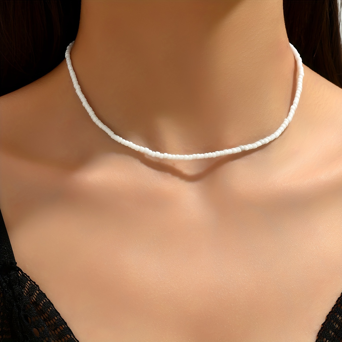 Collier Élégant à Perles Blanches pour Femme, Chaîne de Clavicule , Plastique - 1pc
Collier Élégant à Perles Blanches pour Femme, Chaîne de Clavicule , Plastique - 1pc
