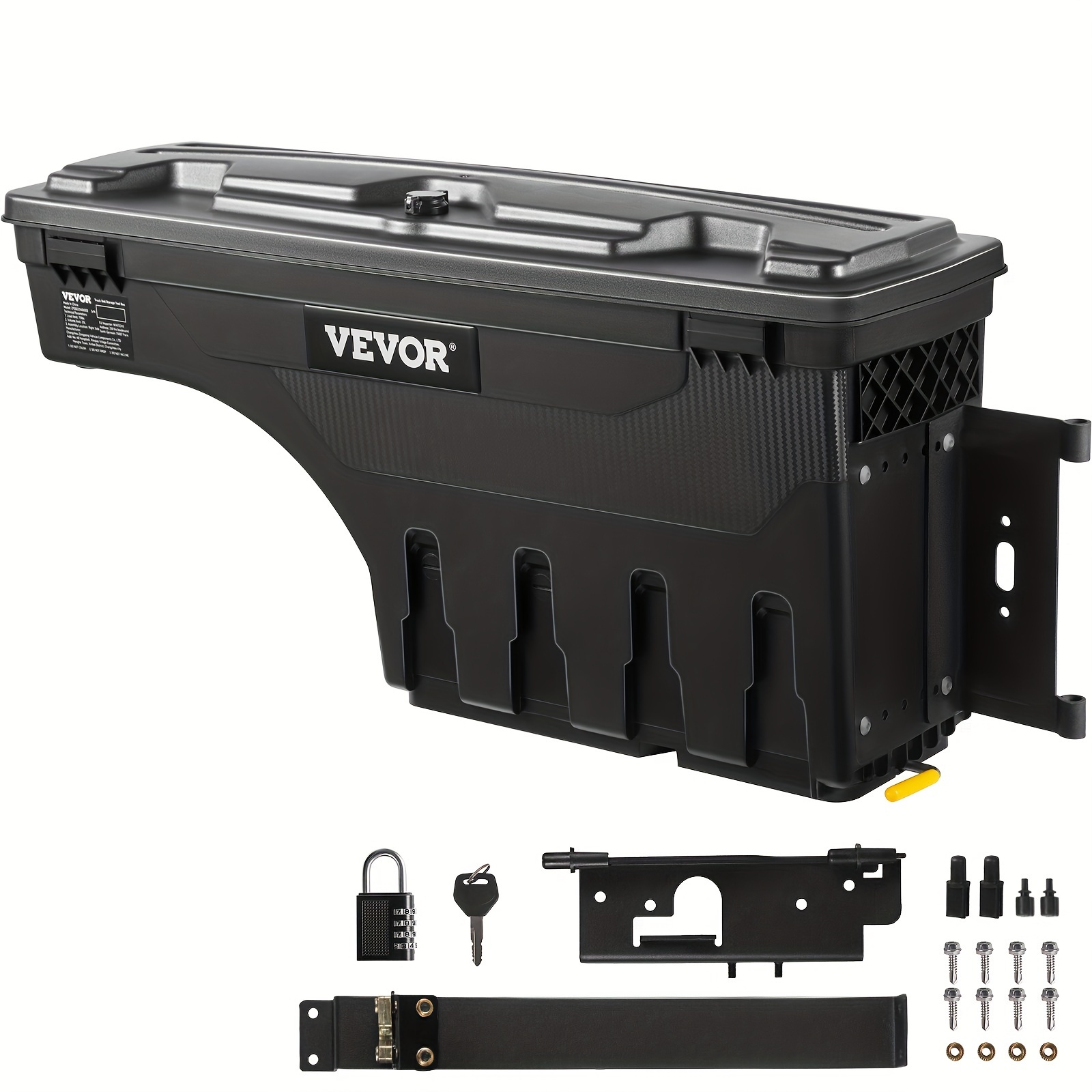 Truck Bed Storage Box, Lockable Lid, Waterproof Abs Wheel Well Tool Box 6.6 Gal/20 L With Password Padlock, Compatible For Dodge Ram 1500 2019-2021, Passenger Side, Black
Truck Bed Storage Box, Lockable Lid, Waterproof Abs Wheel Well Tool Box 6.6 Gal/20 L With Password Padlock, Compatible For Dodge Ram 1500 2019-2021, Passenger Side, Black