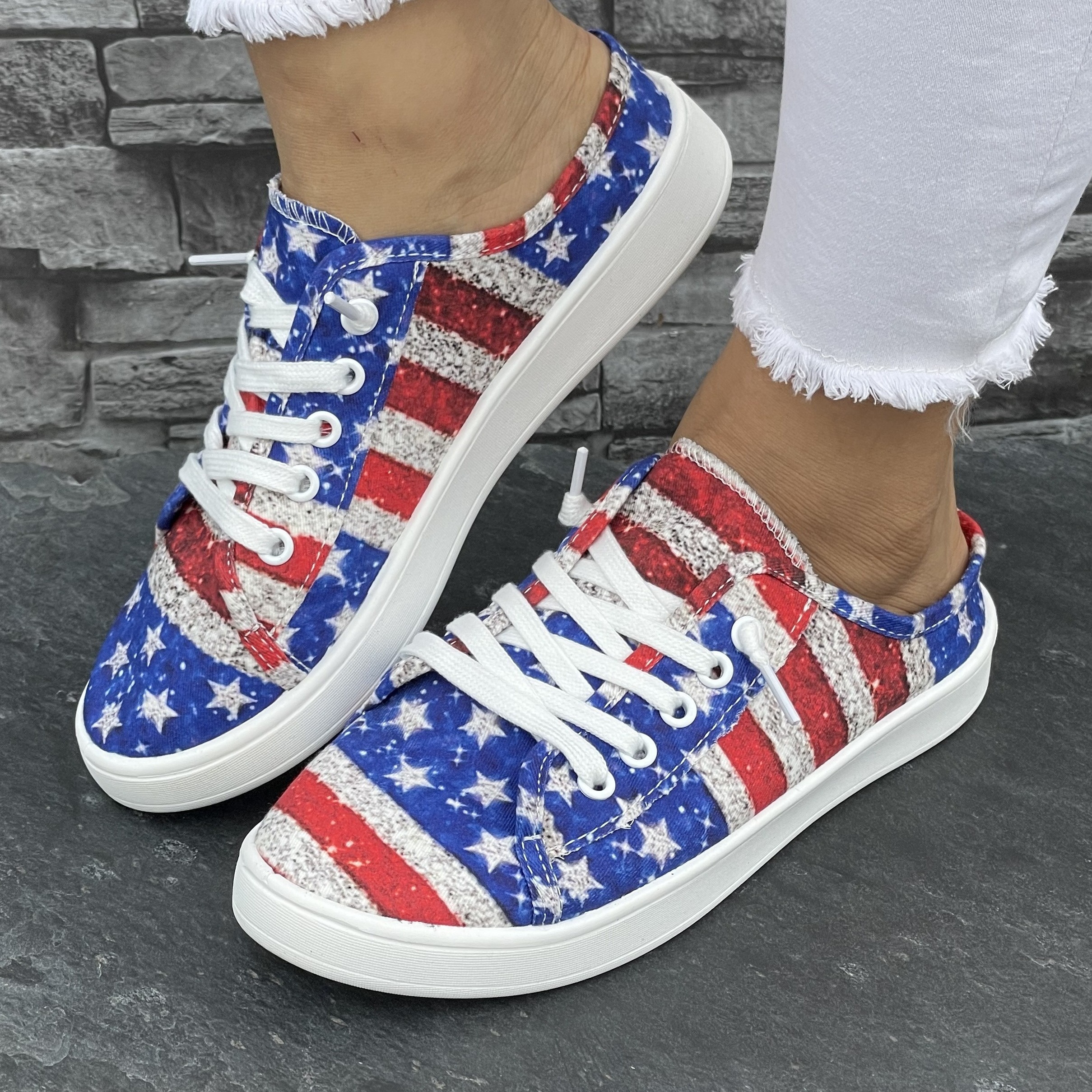 Women's Casual Slip-on Sneakers, Independence Day Fashion Canvas Shoes, Versatile Flag Print Footwear
Women's Casual Slip-on Sneakers, Independence Day Fashion Canvas Shoes, Versatile Flag Print Footwear