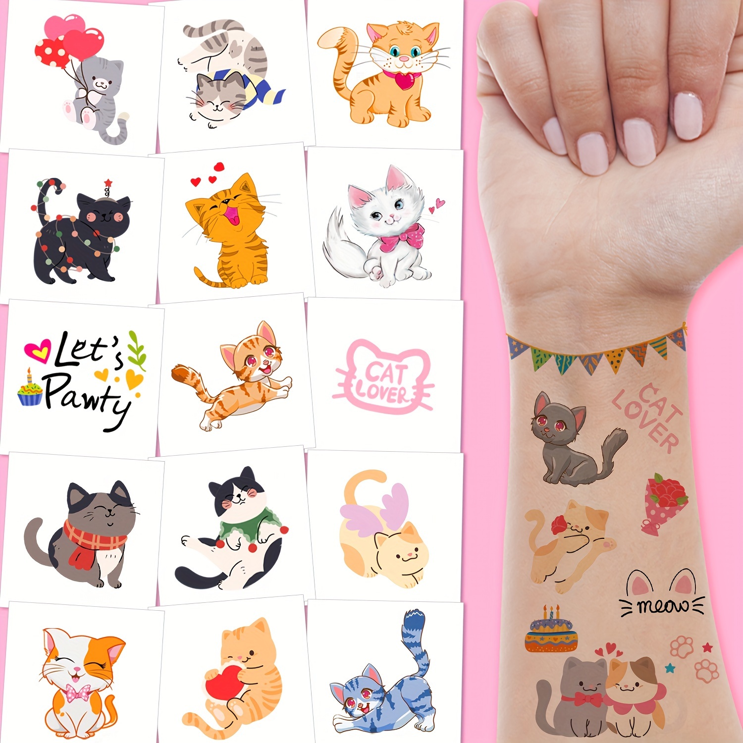 10-piece Cat Birthday Party Temporary Tattoos - Perfect For Pet Lovers, Animal Themed Celebrations & Unique Gifts
10-piece Cat Birthday Party Temporary Tattoos - Perfect For Pet Lovers, Animal Themed Celebrations & Unique Gifts