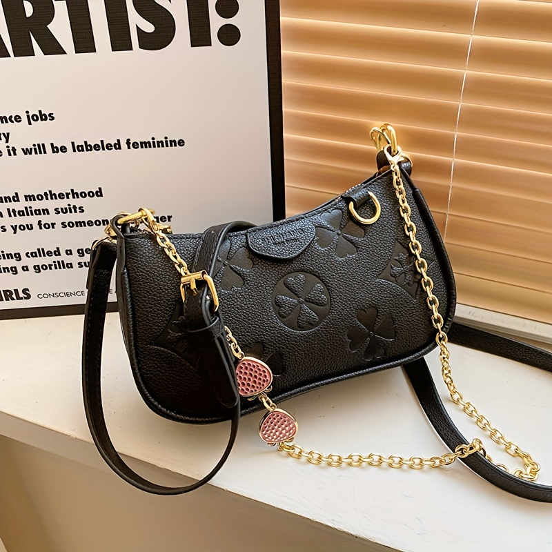 2024 Chic Mini Shoulder Bag With Detachable Strap, Geometric Print & Metal Chain - Women' Zippered Underarm Purse
2024 Chic Mini Shoulder Bag With Detachable Strap, Geometric Print & Metal Chain - Women' Zippered Underarm Purse