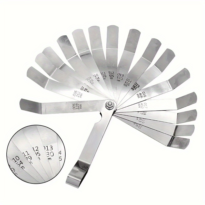 0.005-0.20in Metric 0.127-0.508mm Stainless Steel 16-piece Combination Inch Electronic Instrument Mold Manufacturing Gap Thickness Gauge
0.005-0.20in Metric 0.127-0.508mm Stainless Steel 16-piece Combination Inch Electronic Instrument Mold Manufacturing Gap Thickness Gauge