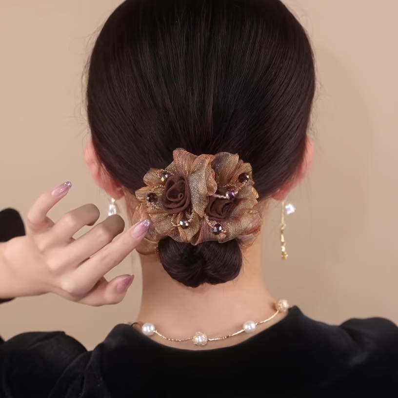1pc Women's Accessory Headwear, Brown Korean Style Double Flower Hair Tie, Elegant Big Bow Headband, Chiffon Head Flower, Fashionable And Elegant, Suitable For Daily Wear.
1pc Women's Accessory Headwear, Brown Korean Style Double Flower Hair Tie, Elegant Big Bow Headband, Chiffon Head Flower, Fashionable And Elegant, Suitable For Daily Wear.