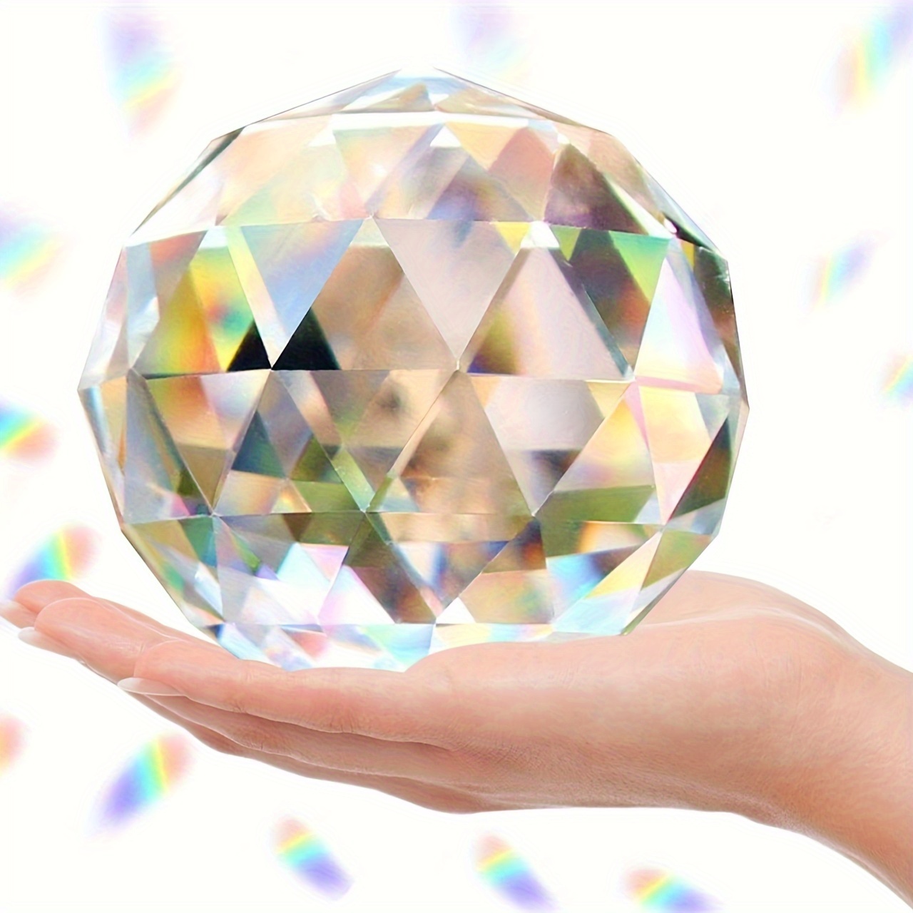 80mm Crystal Glass Sphere With Rainbow Prism - Perfect For Windows, Home Decor, Office, Coffee Shops, And More - Romantic And Elegant Gift
80mm Crystal Glass Sphere With Rainbow Prism - Perfect For Windows, Home Decor, Office, Coffee Shops, And More - Romantic And Elegant Gift
