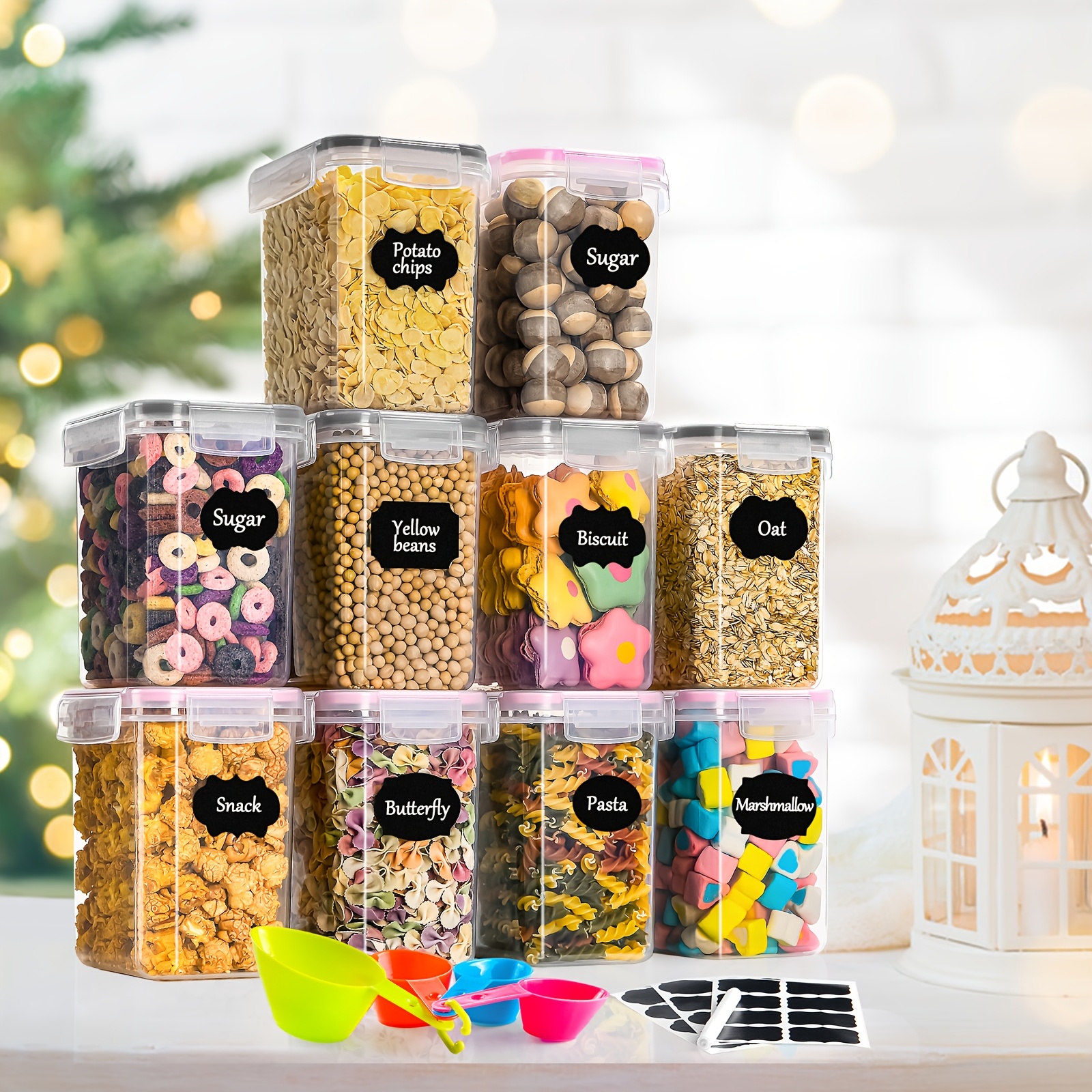 10-pack Airtight Food Storage Containers, 1.6l Bpa-free Polypropylene Kitchen Jars With , Pantry Organization For Cereal, Pasta, Rice, Flour, Pet Food - Outdoor Safe
10-pack Airtight Food Storage Containers, 1.6l Bpa-free Polypropylene Kitchen Jars With , Pantry Organization For Cereal, Pasta, Rice, Flour, Pet Food - Outdoor Safe