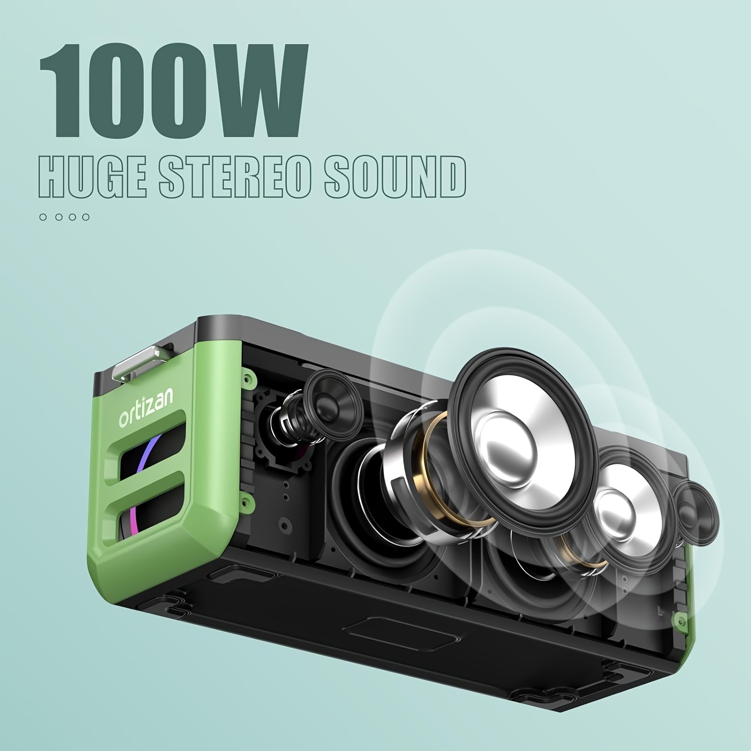 Ortizan Portable Wireless, 100w , Bass, 24h , Led Lights, Usb, Eq, Large Outdoor Subwoofer Speaker For Party, Camping
Ortizan Portable Wireless, 100w , Bass, 24h , Led Lights, Usb, Eq, Large Outdoor Subwoofer Speaker For Party, Camping
