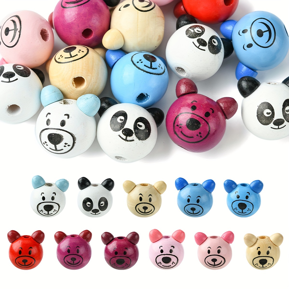15pcs Cute Bear Wooden Beads Set - Assorted Colors, Craft Beads For Making, Bracelets & Necklaces, Bear Beads
15pcs Cute Bear Wooden Beads Set - Assorted Colors, Craft Beads For Making, Bracelets & Necklaces, Bear Beads