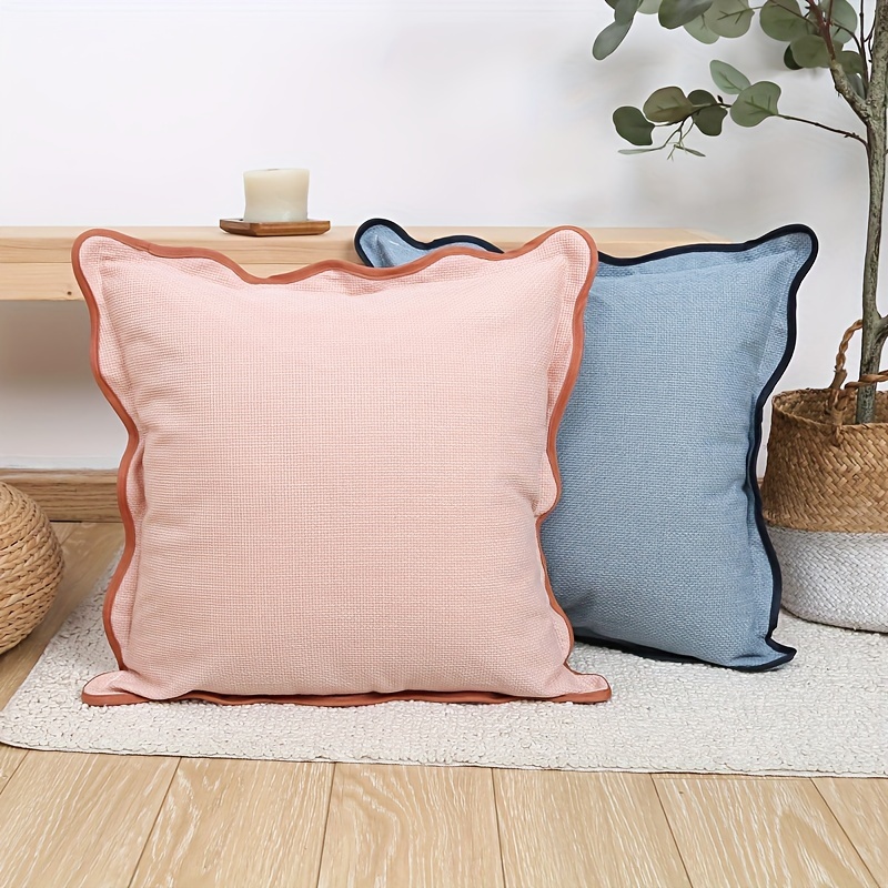 1pc Scalloped Bohemian Throw Cushion Covers, 18"x18" Zippered Decorative Case, Woven Polyester For Living Room Couch, Hand Washable Solid Color Accent Cover
1pc Scalloped Bohemian Throw Cushion Covers, 18"x18" Zippered Decorative Case, Woven Polyester For Living Room Couch, Hand Washable Solid Color Accent Cover
