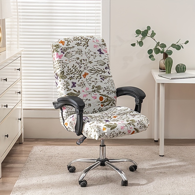 1pc Elegant Floral Stretch Office Chair Cover - Fit, High Back, Zippered Slipcover With Removable Washable Fabric, Vibrant For Home Office Decor, Office Furniture
1pc Elegant Floral Stretch Office Chair Cover - Fit, High Back, Zippered Slipcover With Removable Washable Fabric, Vibrant For Home Office Decor, Office Furniture