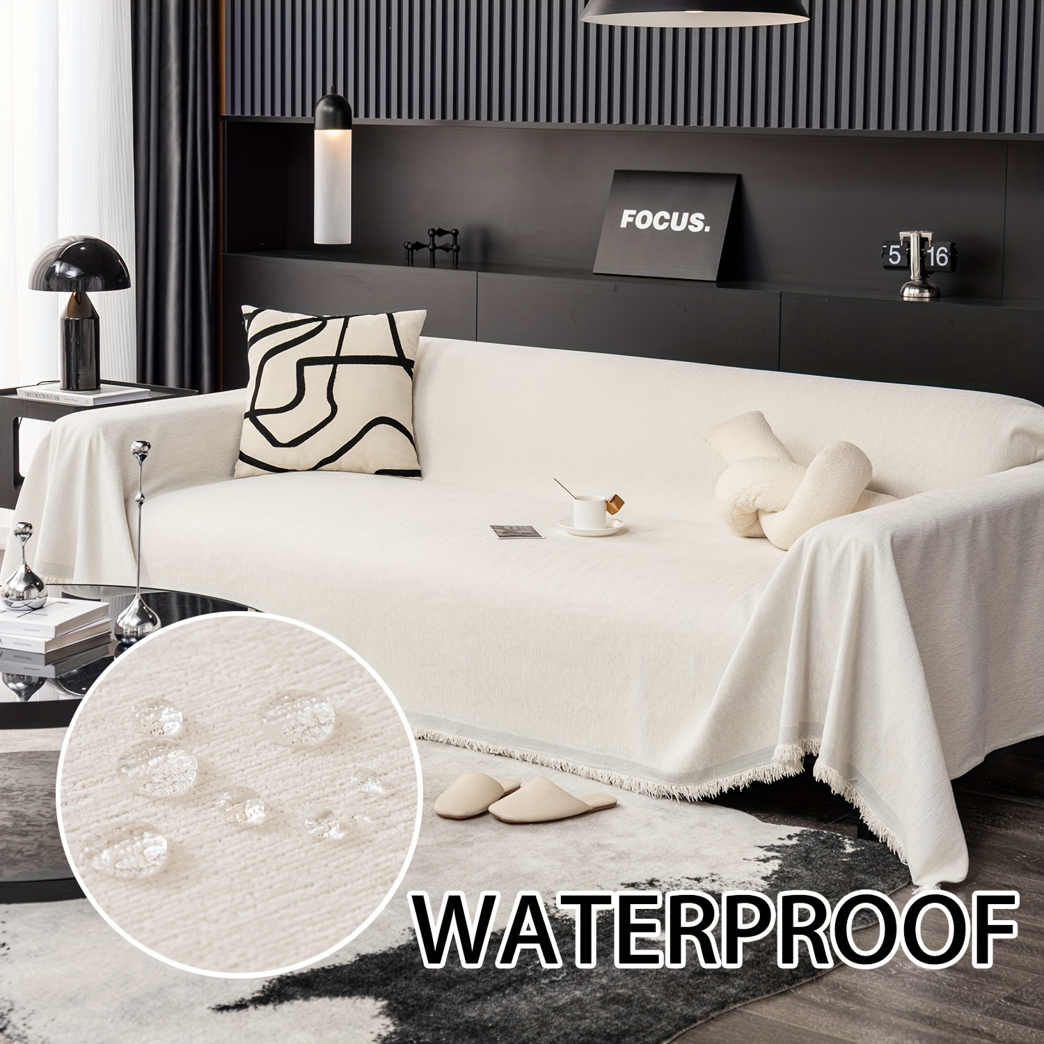 1pc Waterproof Sofa Cover, Easy Fitted Sofa Couch Sllipcover With Skirt, Durable Washable Universal Furniture Cover
1pc Waterproof Sofa Cover, Easy Fitted Sofa Couch Sllipcover With Skirt, Durable Washable Universal Furniture Cover