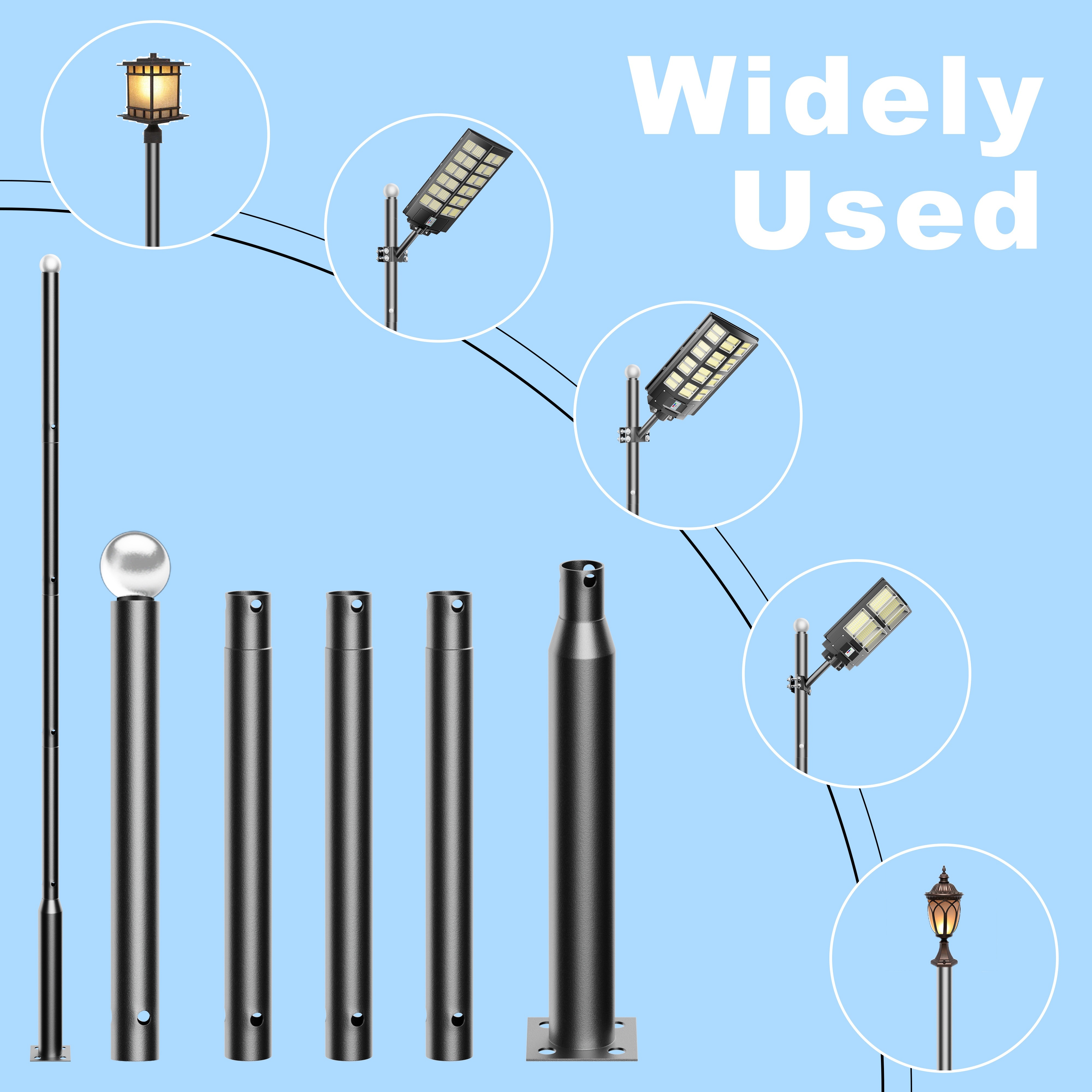 Street Light Pole 16ft Solar Street Lamp Post For Outdoor Lights, Sub-assembly Of Street Light Poles For Porch, Park, Pathway, Street, Parking Lot With Mounting Cage
Street Light Pole 16ft Solar Street Lamp Post For Outdoor Lights, Sub-assembly Of Street Light Poles For Porch, Park, Pathway, Street, Parking Lot With Mounting Cage